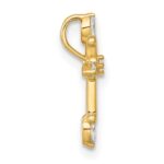 14k Polished Fancy CZ Cross Chain Slide Pendant - Image 2