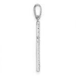 14k White Gold Polished CZ Latin Cross Pendant - Image 2