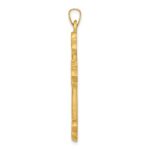14k Hollow Fleur de Lis Cross Pendant - Image 2