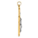 14k with White Rhodium Polished and Textured INRI Crucifix Cross Pendant - Image 2