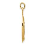 14k Polished and Satin Semi-solid Miraculous Medal in Frame Oval Pendant - Image 2