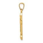 14k and White Rhodium Hollow Cross Pendant - Image 2