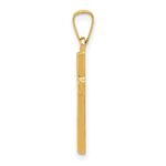 14k Diamond-cut Small Hollow Cross Pendant - Image 2