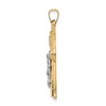 14k Two-tone INRI Hollow Crucifix Pendant - Image 2