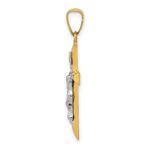 14k Two-tone INRI Hollow Crucifix Pendant - Image 2