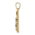 14k Two-tone INRI Hollow Crucifix Pendant - Image 2