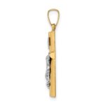 14k Two-tone INRI Crucifix Pendant - Image 2