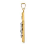 14k Two-tone INRI Hollow Crucifix Pendant - Image 2