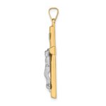 14k Two-tone INRI Hollow Crucifix Pendant - Image 2