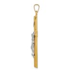 14k Two-tone INRI Hollow Crucifix Pendant - Image 2