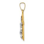 14k Two-tone INRI Hollow Crucifix Pendant - Image 2