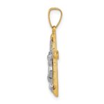 14k Two-tone INRI Hollow Crucifix Pendant - Image 2