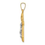 14k Two-tone INRI Hollow Crucifix Pendant - Image 2