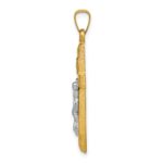 14k Two-tone INRI Hollow Crucifix Pendant - Image 2