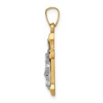 14k Two-tone INRI Hollow Crucifix Pendant - Image 2