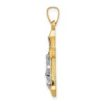 14k Two-tone INRI Hollow Crucifix Pendant - Image 2