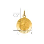 14k Polished and Satin Solid Our Guardian Angel Medal Charm - Image 3