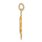 14k Polished and Satin Solid Miraculous Medal Scalloped Edge Oval Pendant - Image 2