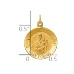 14k Polished and Satin Solid Our Lady of Mt. Carmel Medal Round Charm - Image 3