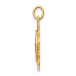 14k Polished and Satin Solid Infant of Prague Medal Scalloped Edge Round Charm - Image 2