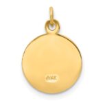 14k Polished and Satin Solid FIRST HOLY COMMUNION Medal Round Charm - Image 4
