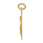 14k Polished and Satin Solid FIRST HOLY COMMUNION Medal Scalloped Edge Charm - Image 2