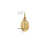 14k Polished Solid Mini Saint Christopher Medal Oval Charm - Image 3