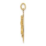14k Polished and Satin Solid Cut-out Saint Christopher Medal Oval Pendant - Image 2