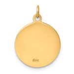 14k Polished and Satin Solid Saint Francis of Assisi Medal Round Charm - Image 4