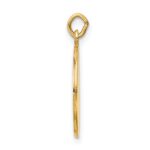 14k Polished and Satin Solid Saint Roch Medal Round Charm - Image 2