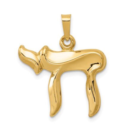 14K Polished Chai Pendant