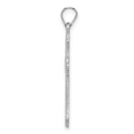14k White Gold Budded Cross Charm - Image 2