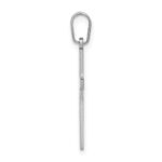 14K White Gold Floral Cross Charm - Image 2