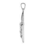 14k White Gold INRI Crucifix Charm - Image 2