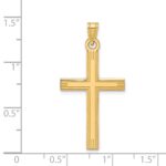 14k Laser Etched Cross Charm - Image 3