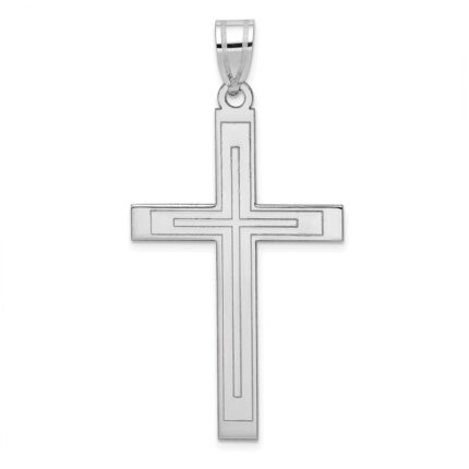14k White Gold Cross Pendant