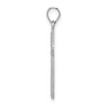 14k White Gold Hollow Cross Pendant - Image 2