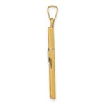 14K Two-Tone Hollow Cross with Drape Charm - Image 2