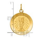 14k Polished and Satin Solid St John the Baptist Medal Round Pendant - Image 3