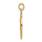 14k Polished and Satin Solid Saint Peter Medal Round Pendant - Image 2