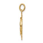 14k Polished and Satin Solid Matka Boska Czestochowska Medal Reversible Scalloped Edge Round Pendant - Image 2