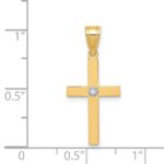 14k Polished .01 carat Diamond Cross Pendant - Image 3