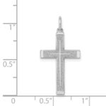14K White Gold Laser Designed Cross Pendant - Image 3