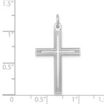 14K White Gold Laser Designed Cross Pendant - Image 3