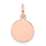 14k Rose Gold Plain .013 Gauge Round Engraveable 10mm Disc Charm