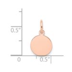 14k Rose Gold Plain .011 Gauge Round Engraveable 10mm Disc Charm - Image 4