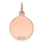 14k Rose Gold Plain .018 Gauge Round Engraveable 12mm Disc Charm - Image 3