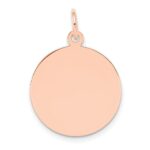 14k Rose Gold Plain .013 Gauge Round Engravable 18mm Disc Charm