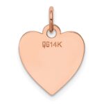 14k Rose Gold Plain .018 Gauge Engraveable Heart 15x14mm Disc Charm - Image 3