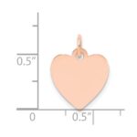 14k Rose Gold Plain .018 Gauge Engraveable Heart 15x14mm Disc Charm - Image 4